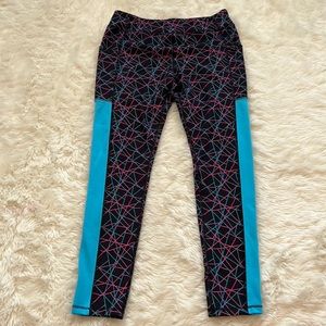 Girls 10/12 (Large) Multicolor Athletic Leggings